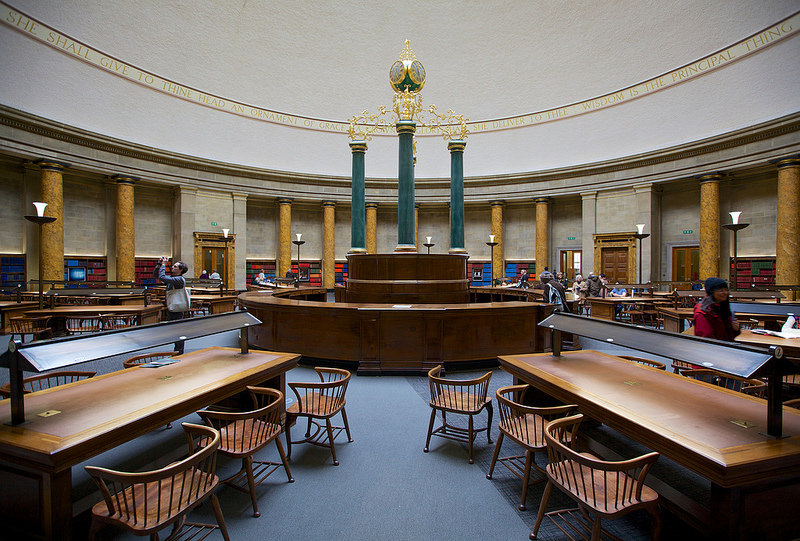 interior of a library reading room